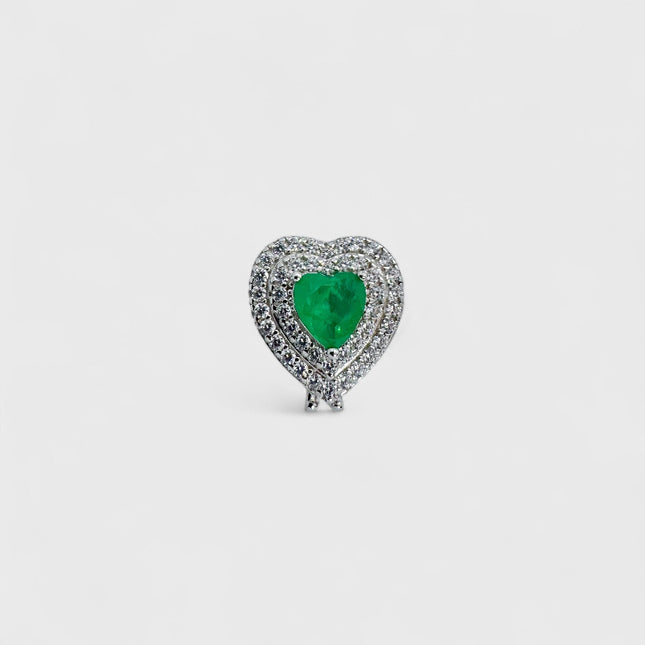 Heart fusion emerald charm