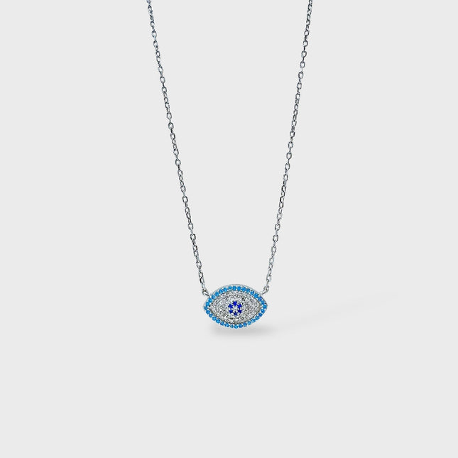 Evil eye Amulet with blue zirconia, protection with elegance