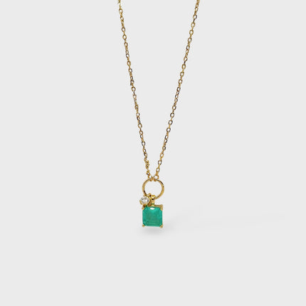 Tourmaline square necklace