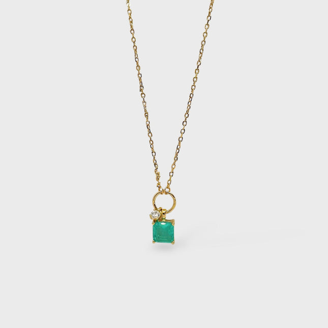 Tourmaline square necklace