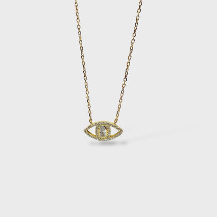 Evil Eye Amulet with Zirconia,  protection with Elegance in 925 Silver