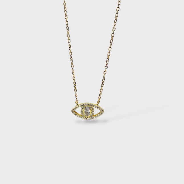 Evil Eye Amulet with Zirconia,  protection with Elegance in 925 Silver