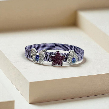 Butterfly tanzanite zirconia charm