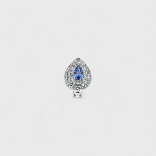 Tanzanite zirconia drop charm