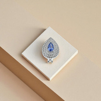 Tanzanite zirconia drop charm