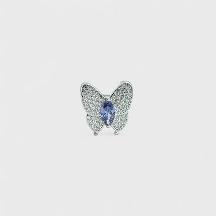 Butterfly tanzanite zirconia charm