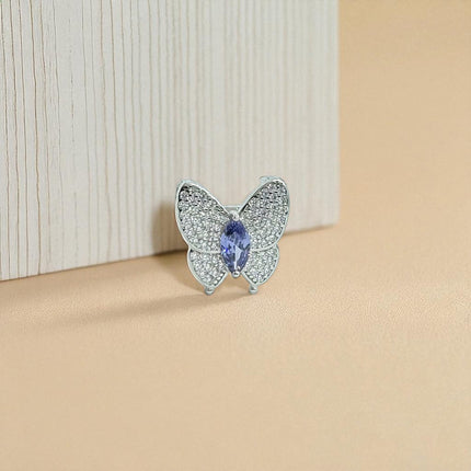 Butterfly tanzanite zirconia charm