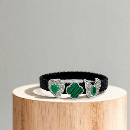 Butterfly emerald zirconia charm