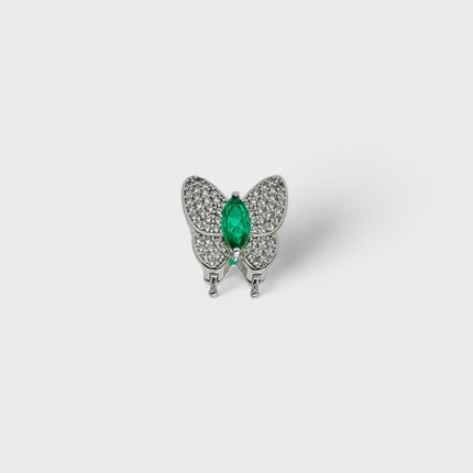 Butterfly emerald zirconia charm