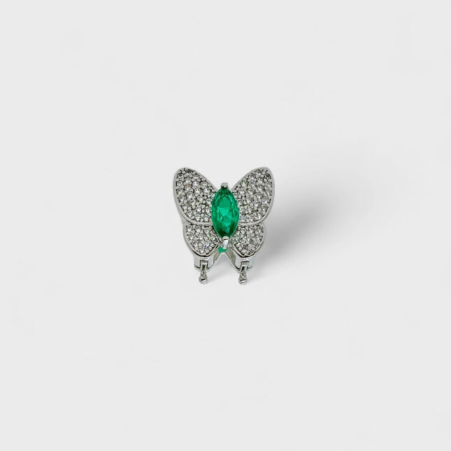 Butterfly emerald zirconia charm