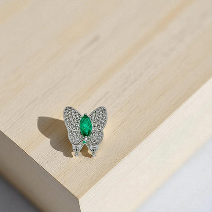 Butterfly emerald zirconia charm