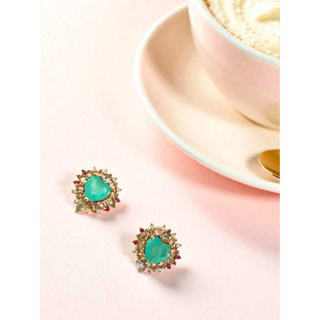 Heart tourmaline earrings