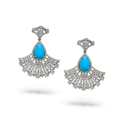 Turquoise and zirconia earrings