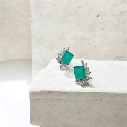 Tourmaline zirconia earrings