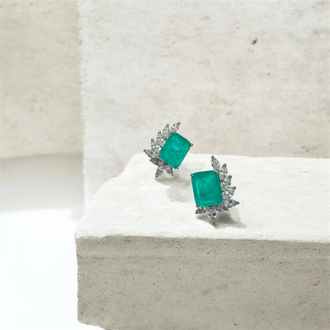 Tourmaline zirconia earrings