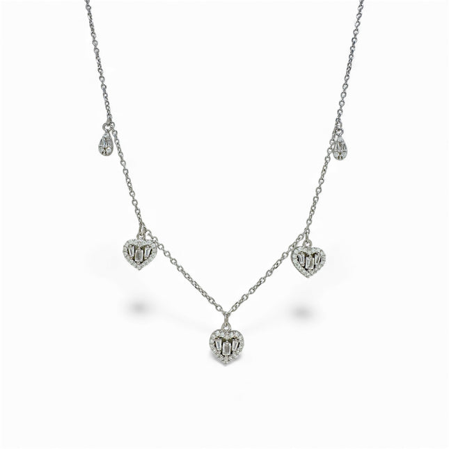 Heart zirconia necklace