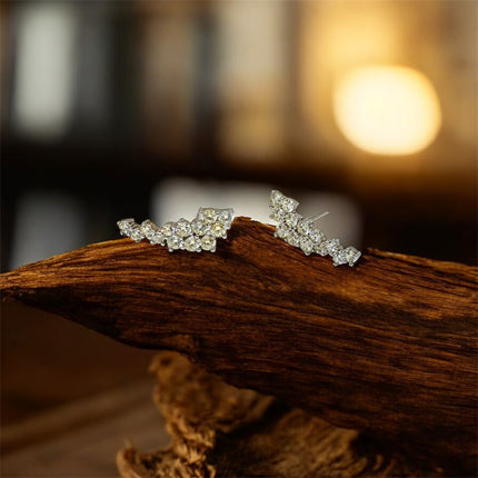 Ear cuff citrine zirconia earrings