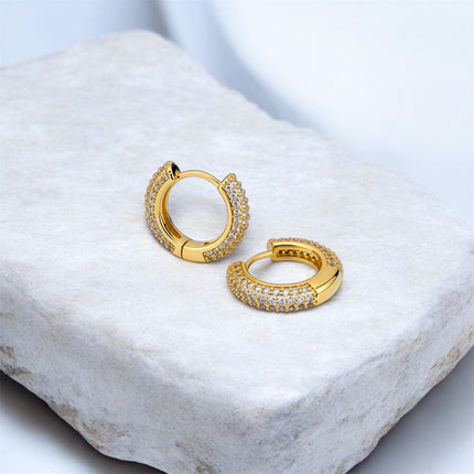 Half hoop zirconia earrings
