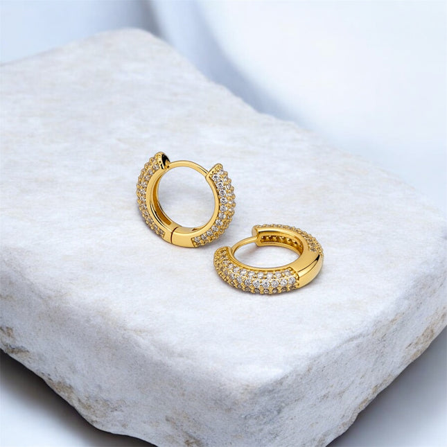 Half hoop zirconia earrings