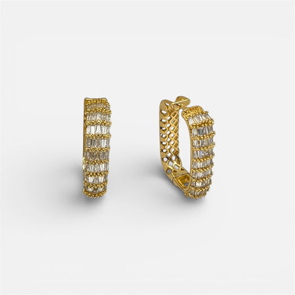 Hoop square zirconia earrings