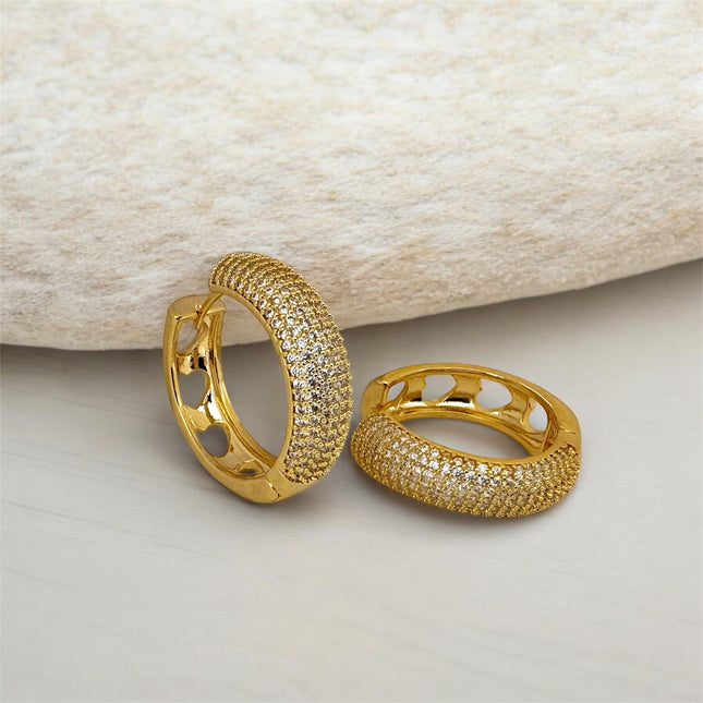 Hoop zirconia earrings