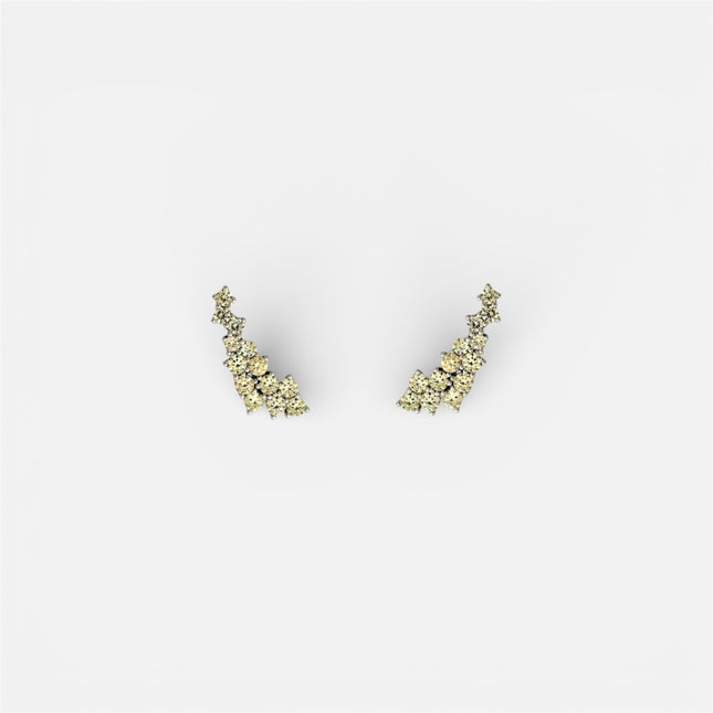 Ear cuff citrine zirconia earrings