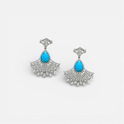 Turquoise and zirconia earrings