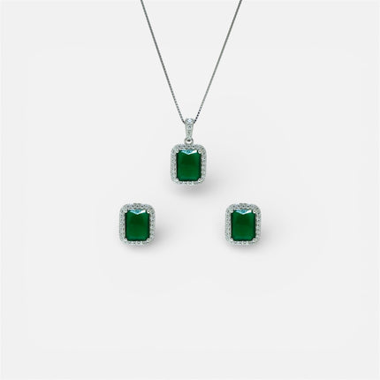 Rectangle emerald zirconia set