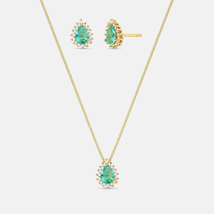 Drop zirconia tourmaline set