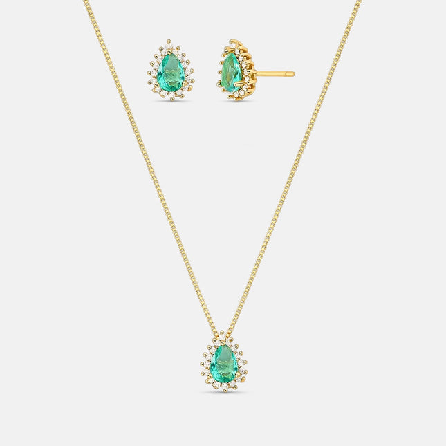 Drop zirconia tourmaline set