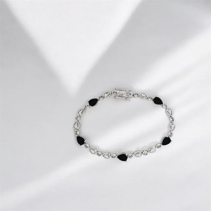 Drop black zirconia bracelet