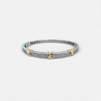 Sterling silver X bangle