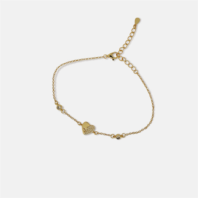 Heart gold plated bracelet