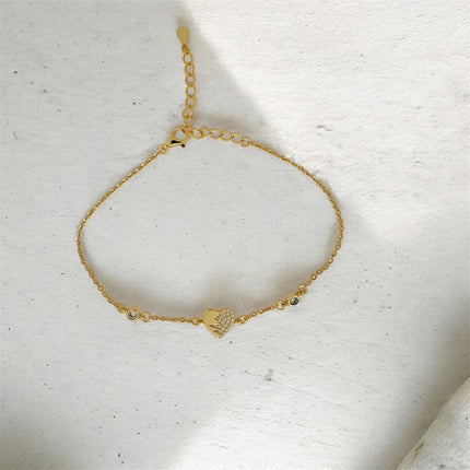 Heart gold plated bracelet