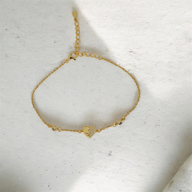 Heart gold plated bracelet