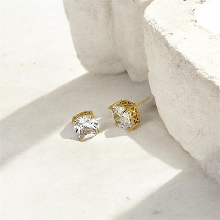 Square zirconia earrings