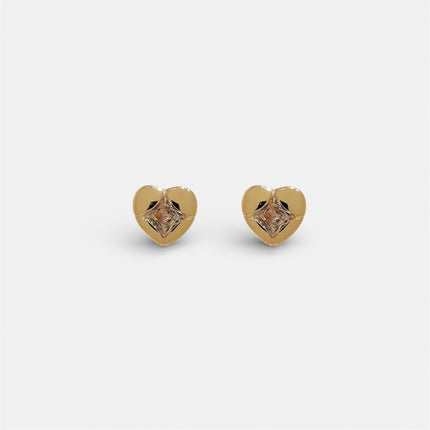 Heart zirconia earrings