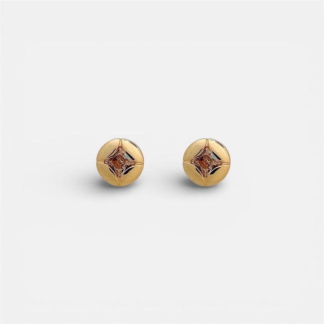 Round zirconia earrings