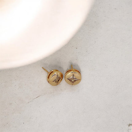Round zirconia earrings