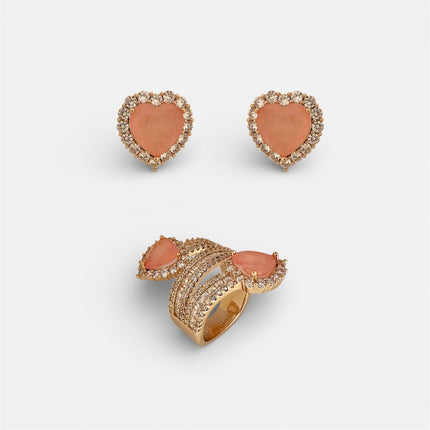 Crystal and zirconia heart set