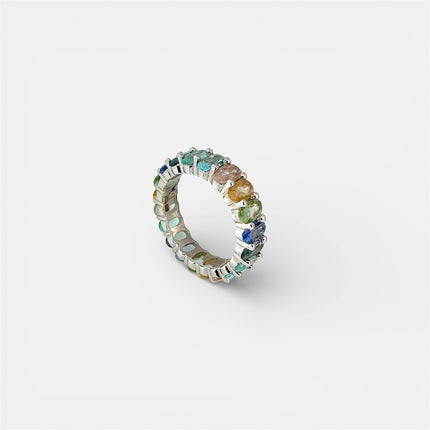 Colourful crystal ring