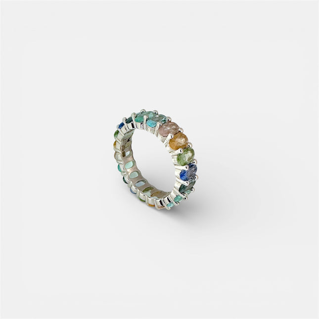 Colourful crystal ring