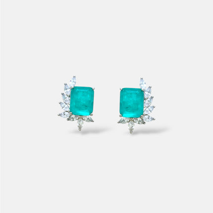 Tourmaline zirconia earrings