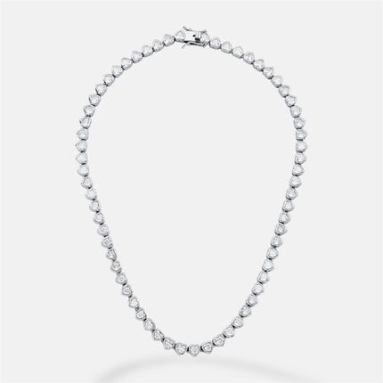 Heart tennis necklace