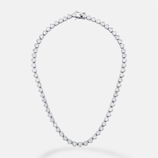 Heart tennis necklace