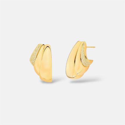 Gold plated zirconia earrings