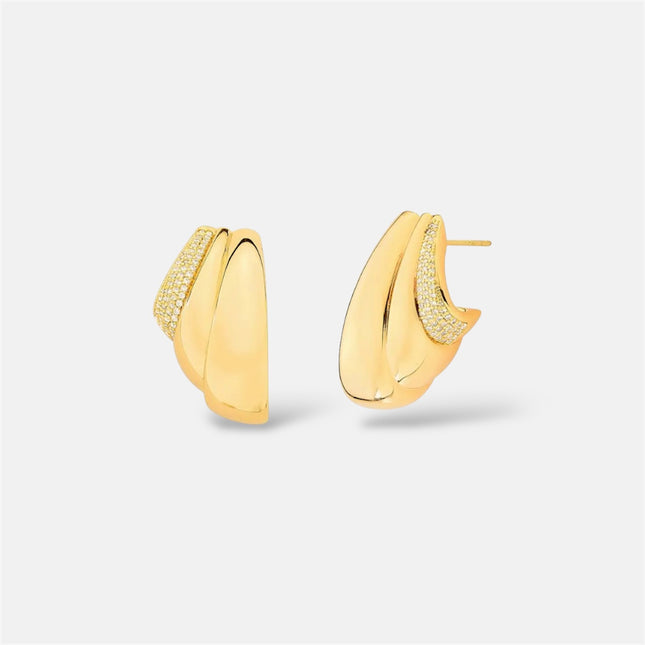 Gold plated zirconia earrings