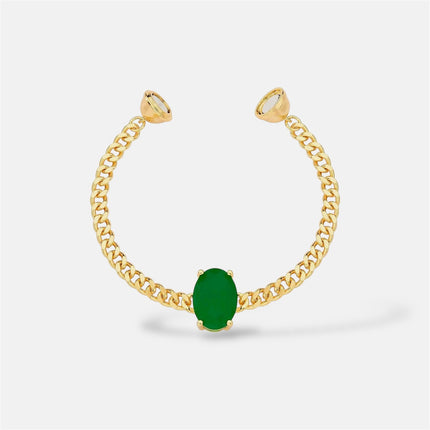 Magnetic emerald zirconia bracelet