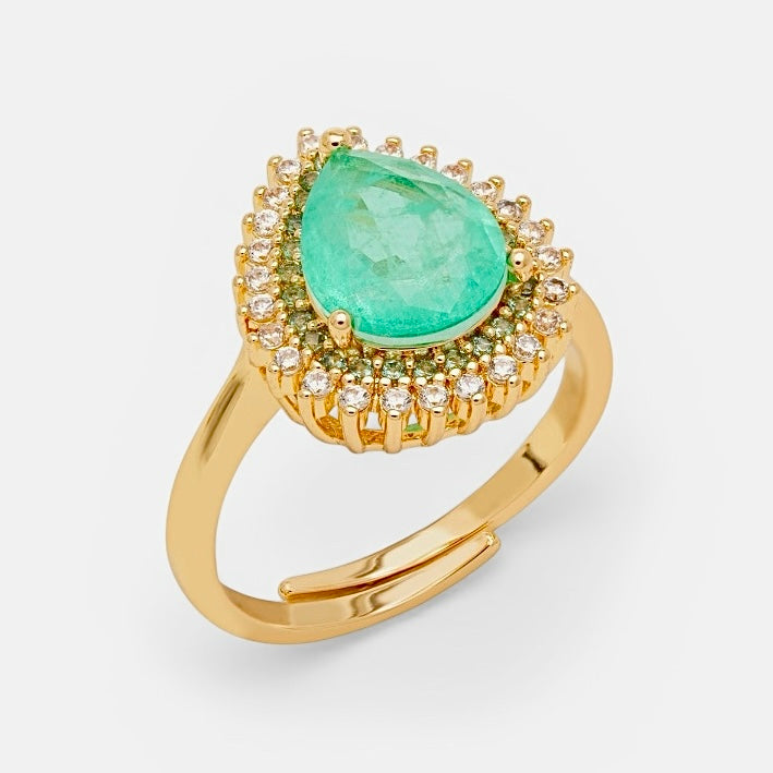 Drop toumaline zirconia ring [Villa Valentina]