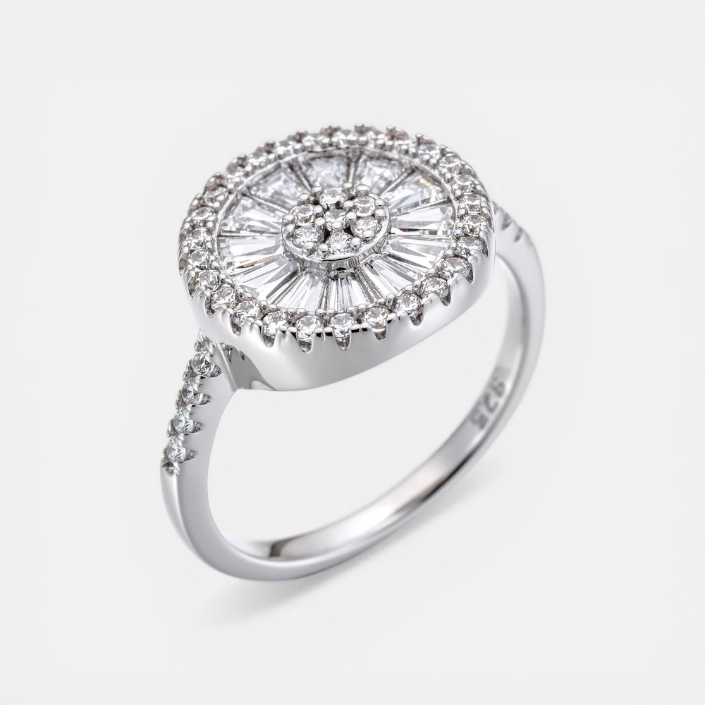 Baguette Zirconia Cluster Ring